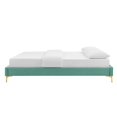 thumbnail image 4 of Platform Bed Frame, Queen Size, Velvet, Blue, Modern Contemporary Urban Design, Bedroom Master Guest Suite, 4 of 7