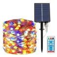 thumbnail image 1 of Serie Navideña Solar Luces Led Guirnalda 20 Metros 200 Leds, 8 modos de luz, carga mediante panel solar, cable de cobre impermeable, decoración para jardín, habitación, interior, exterior, navidad ecomlab  Navideña, 1 of 9