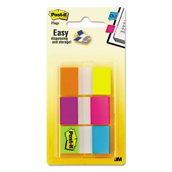 Post-it Flags Page Flags in Portable Dispenser, Assorted Brights, 60 Flags/Pack