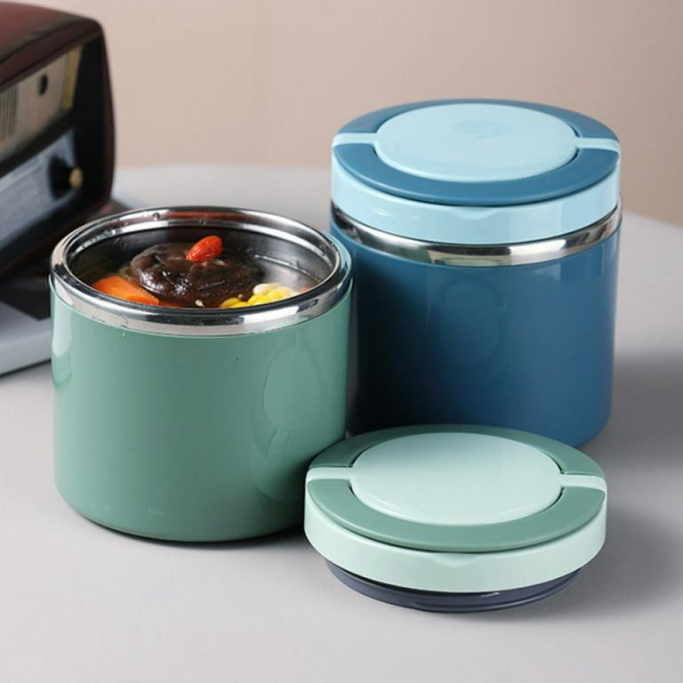 Containers for Hot Food, 2 Pack insulated food jar for hot, soup vessels,  Lunch box containers for hot cold food with carry bag and Folding Spoon
