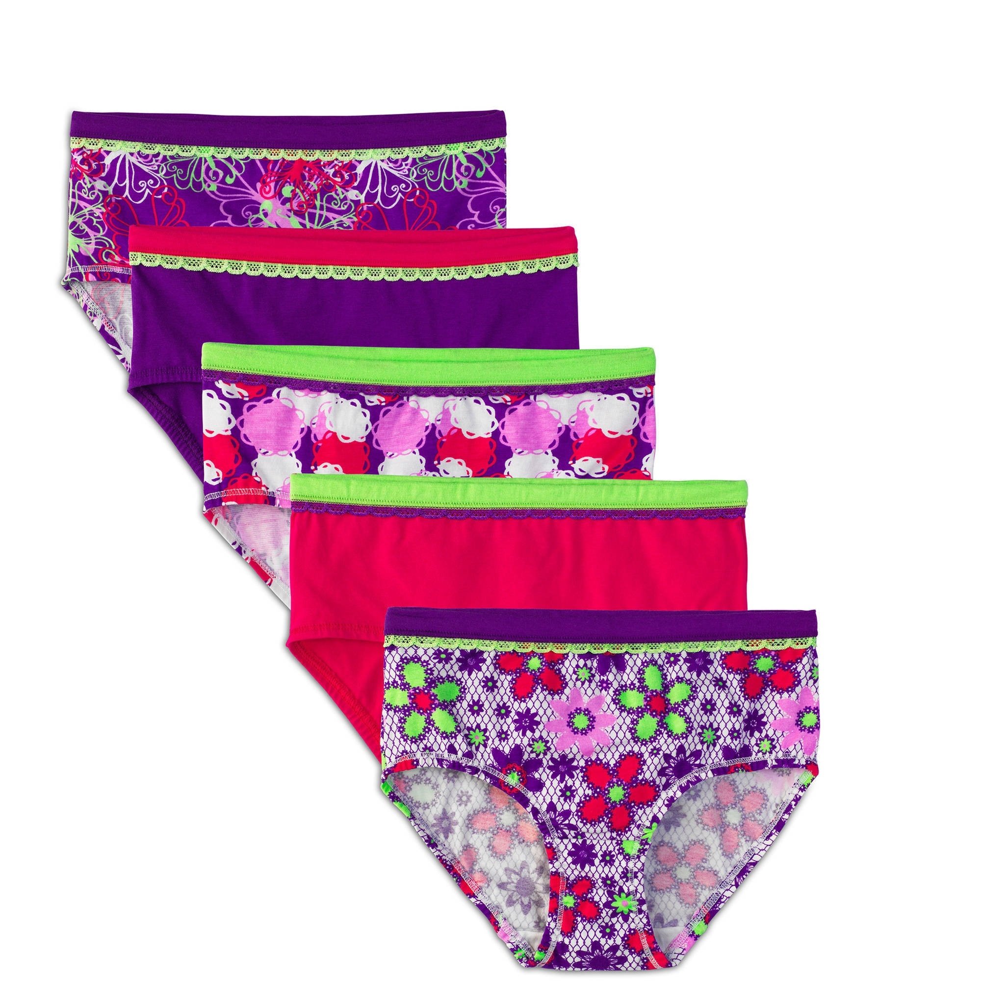 Girls' Cotton Stretch Brief Panties, 5 Pack Assortment May Vary - image 3 of 3