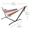 thumbnail image 3 of Lazy Daze 9-ft. Brazilian Double Hammock with Stand, Pillow, and Carrying Case, Blue/Green Striped, 3 of 8