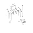 thumbnail image 4 of Monarch Specialties Vanity, Desk, Makeup Table, Organizer, Dressing Table, Bedroom, Mirror, Grey, Clear, Transitional, 4 of 4