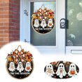 thumbnail image 2 of Beads Decorative Stained Glass Birds 22 Large Christmas Frosted Garland 4ft Bulk Christmas Decorations Halloween Door Hanger Wooden & Fabric Specters With Maple Leaves For Seasonal (30cm Holiday, 2 of 4