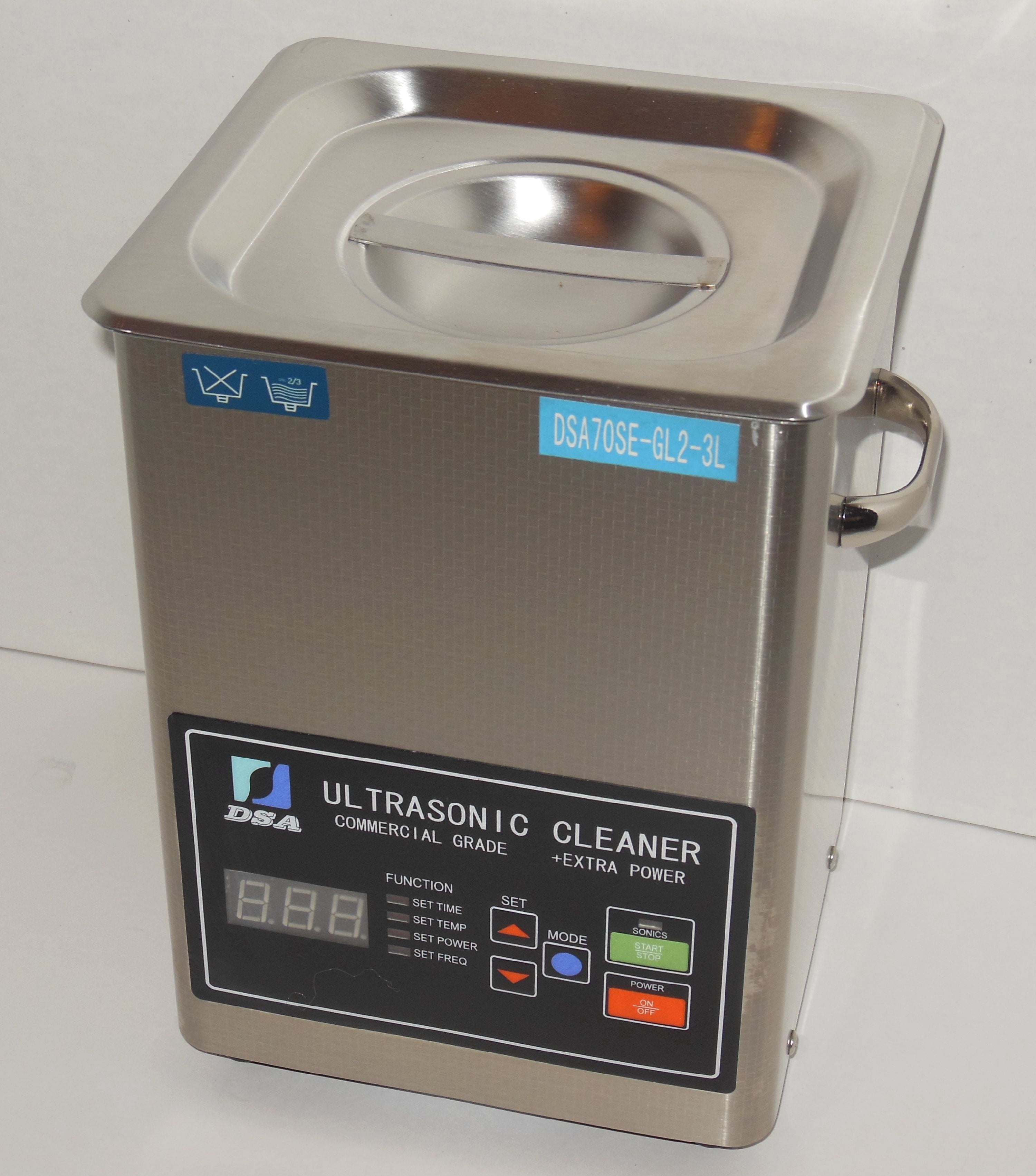 FULL SET: DSA70SE-GL2 3L 270W DUAL 20/40 KHz DIGITAL HEATED INDUSTRIAL ULTRASONIC PARTS CLEANER MACHINE