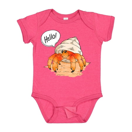 

Inktastic Summer Hello Cute Hermit Crab Gift Baby Boy or Baby Girl Bodysuit