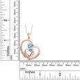 thumbnail image 4 of AFFY Mother's Day Jewelry Gifts Simulated Aquamarine Mom Love Heart Pendant Necklace In 14k Rose Gold Over Sterling Silver, 4 of 5