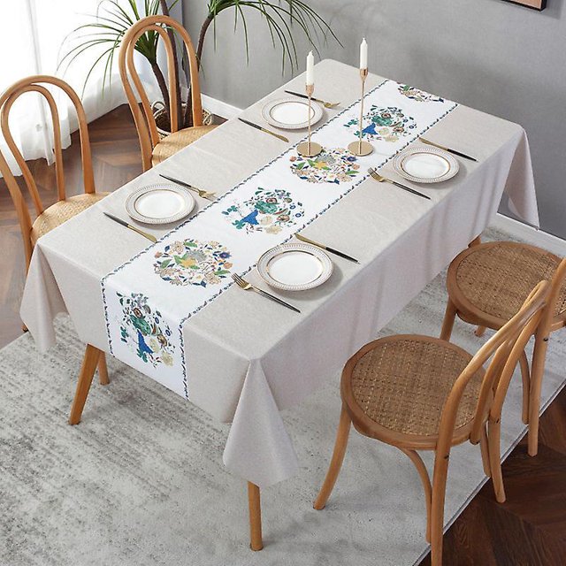 Mantel de plástico de 90x140 cm, mantel de Pvc que se puede limpiar, cubierta de mesa impermeable para limpiar ZefeiWu 8390613846181