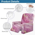 thumbnail image 4 of SCRAWLGOD Marble Print Golden Pink Recliner Slipcovers 4-Pieces Lazyboy Recliner Cover Recliner Couch Coverswith Storage Pocket Furniture Protector for Living Room, 4 of 7