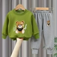 thumbnail image 2 of Favoffer 2PC Toddler Boys Girls Fall/Winter Teddy Bear Print Set (Sweatshirt + Pants), Cozy Cotton Outfit for Snuggles & Stroller Rides, 0-7Y, 2 of 3