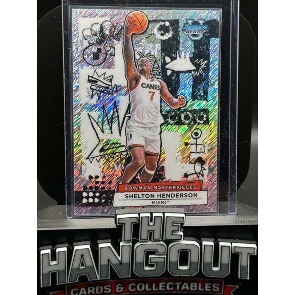 2026 Topps Bowman's Best University Bowman Masterpieces Shelton Henderson #BM-11 Refractor Miami Hurricanes NCAA Basketball Trading Card
