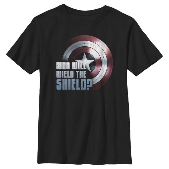 Boy's Marvel The Falcon and the Winter Soldier Wield the Shield  Graphic Tee Black Large