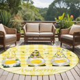thumbnail image 5 of Lemon Gnomes 6ft Round Rugs, Summer Botanical Fruit Yellow Buffalo Plaid Washable Non-Slip Area Rugs for Living Room Bedroom Kitchen, Soft Low Pile Dining Room Kicthen Circle Carpet, Indoor Floor Rug, 5 of 9