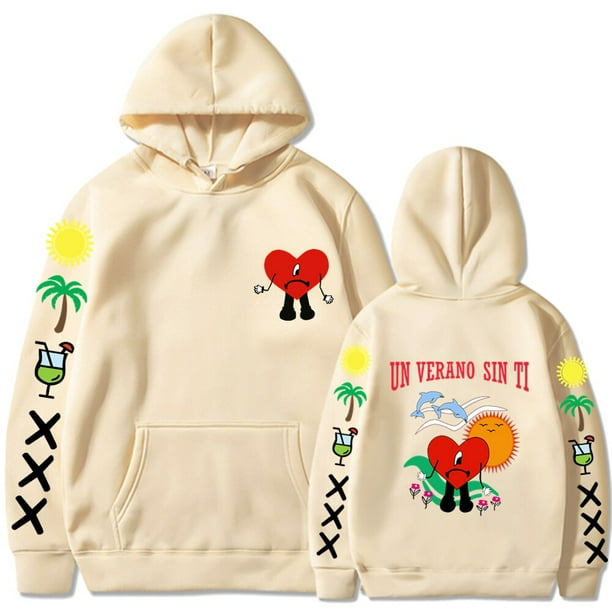 Sudadera con capucha con estampado de Bad Bunny UN VERANO SIN TI para hombre y mujer, suéter Unisex de gran tamaño, ropa de calle, abrigos