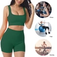 thumbnail image 5 of Conjunto de 2 uds. De sujetador de yoga, pantalón corto de nailon para mujer, pantalón corto (S correas para los hombros, verde oscuro) Sywqhk Para Estrenar, 5 of 5