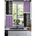 thumbnail image 2 of Purple Black Sheer Curtains 39 Inch Length 2 Panels Set for Living Room/Bedroom, Farmhouse Striped Modern Abstract Art Kitchen Curtains Grommet Semi-Sheer Curtains Window Treatments 27.5"x39"x2, 2 of 7