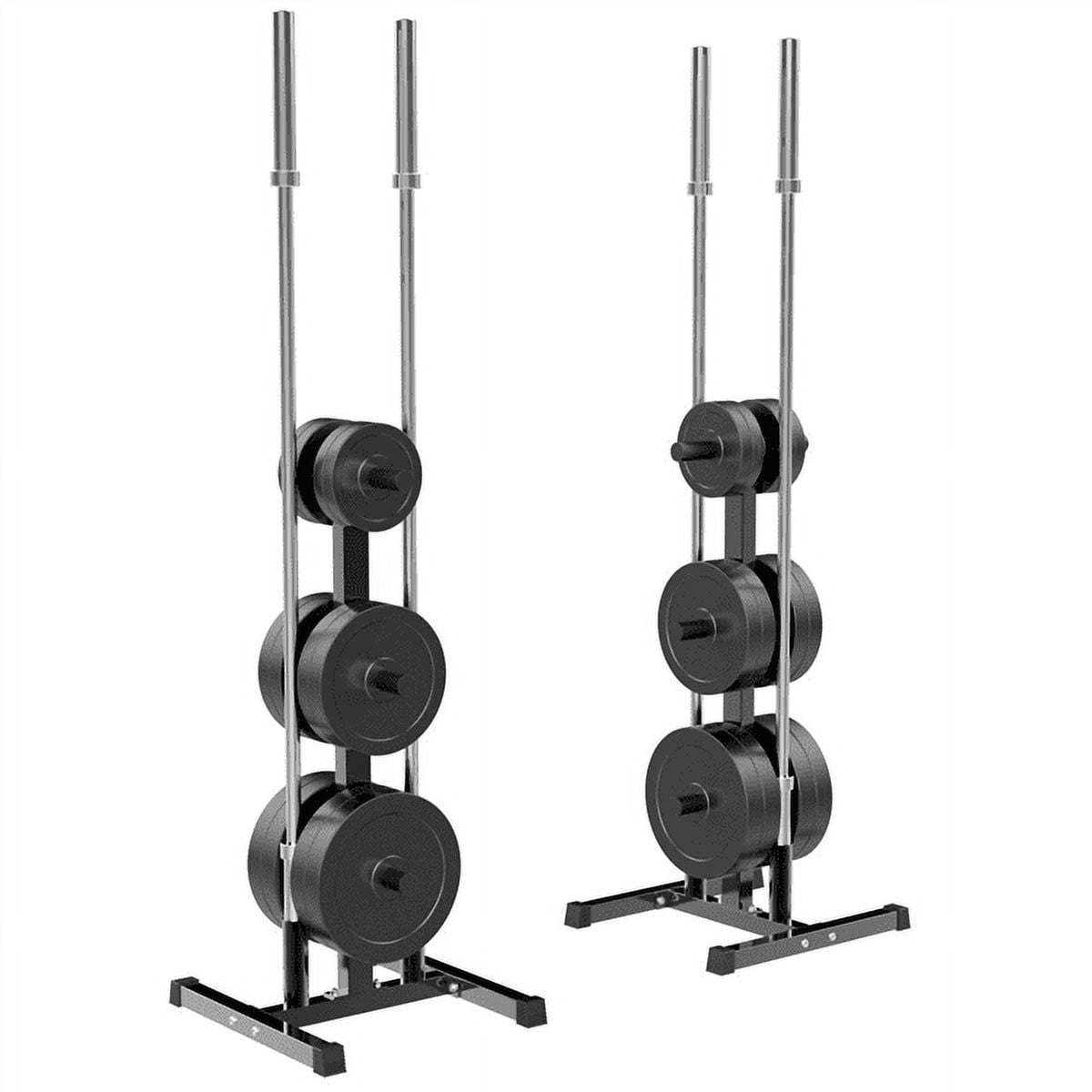 Easyfashion 2" Weight Olympic Plate Tree and Barbell Bar Holder Stand