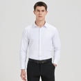 thumbnail image 4 of Men's Formal Dress Shirts Hidden Button Front French Cuffs Shirt Random Metal Cufflinks, 4 of 10