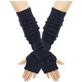 thumbnail image 2 of TERGAYEE Winter Knit Warm Long Glove,Womens Winter Warm Over Elbow Long Fingerless Thumb Hole Gloves,Thumbhole Fingerless Gloves Arm Warmers Glove for Women, 2 of 6