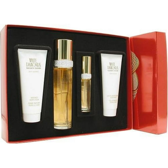 White Diamonds By Elizabeth Taylor For Women Set (Eau De Toilette Spray 3.4 Ounce Eau De Parfum Spray 0.5 Ounce Body Lotion 3.3 Ounce Body Wash 3.3 Ounce)
