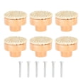 thumbnail image 1 of 6 Ensembles Boutons de Commode Style Bohème Ronds en Bois Faits à la Main, 1 of 8