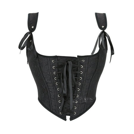 MuZeFu Corset Tops for Women Renaissance Black Womens Lace Up Corset Lingerie Bodyshaper Sexy Top