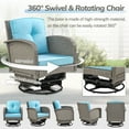 thumbnail image 5 of Enyopro Heavy Duty Patio Furniture Set - 3 Piece PE Rattan Conversation Set w/ 360° Swivel Rocking Chairs and Dual-Layer Glass Table, 360LBS Weight Capacity for Small Balcony, Light Gray, 5 of 7