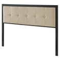 thumbnail image 1 of Tufted Headboard, Full Size, Fabric, Metal Steel, Black Beige, Modern Contemporary Urban Design, Bedroom Master Guest Suite, 1 of 6