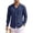 Navy #006, variant on Men's Cotton Linen Shirts Casual Button Down Long Sleeve Shirt Solid Spread Collar Shirts with Chest Pocket M