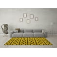 thumbnail image 3 of Ahgly Company Machine Washable Indoor Square Oriental Yellow Modern Area Rugs, 5' Square, 3 of 4