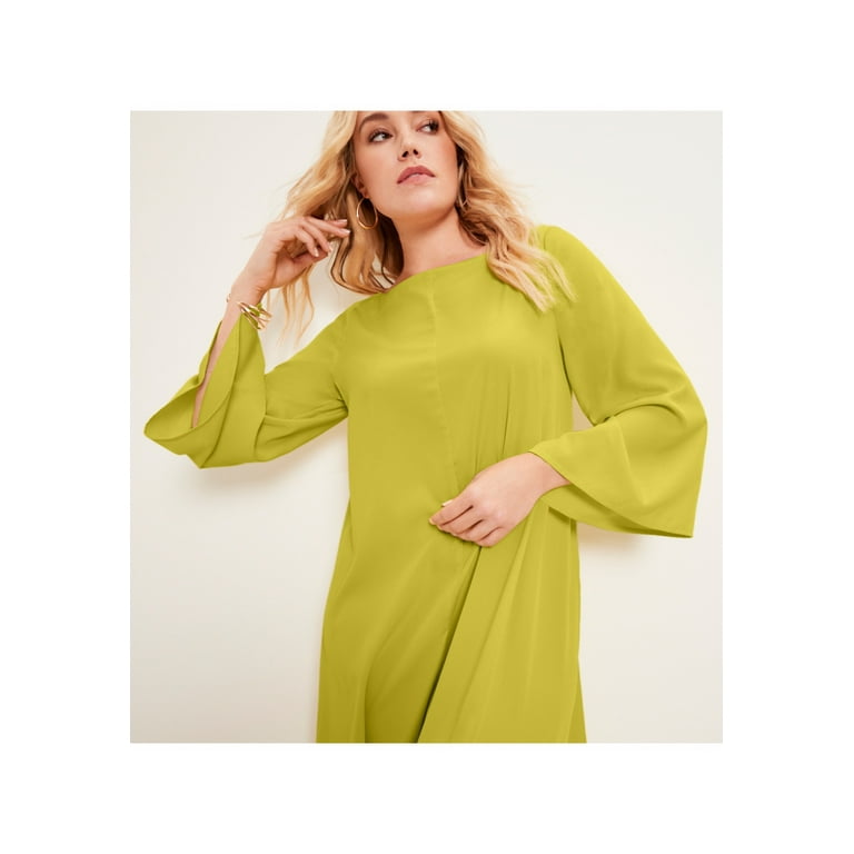 Plus size bell top sleeve maxi dress