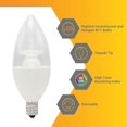 thumbnail image 4 of Diodesy- Pack of 6 CTC/LED/4.5W/927 E12 LED Candelabra Bulb, Clear Chandelier Candle and Ceiling Fan Light Bulb, Torpedo Tip, Dimmable, 4.5W (40 Watt Equiv), 2700K Warm White, 300LM, CRI94, ETL Listed, 4 of 6