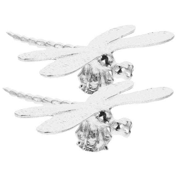 Baluue Set of 2 Alloy Dragonfly Figurines with Detachable Wings, Elegant Wedding Decor and Chic Living Room Accents