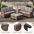 thumbnail image 6 of ELPOSUN Outdoor Patio Sectional 3-Seater Sofa Set of 2,6 Pieces All Weather Wicker Patio Furniture Set High Back Patio Couch with Ottomans for Porch,Garden,Backyard,Brown&Gray, 6 of 8
