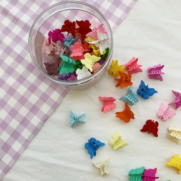 72 Uds. Pinzas para el cabello de mariposa, Mini Accesorios para peinados multicolores, regalos de cumpleaños para niñas y mujeres con contenedor