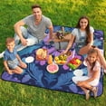 thumbnail image 7 of Purple Floral Fantasy Pearl Pattern Outdoor Picnic Blanket, Foldable Waterproof Beach Mat, Portable Beach Blanket for Beach Camping, Hiking, Family Concerts, 7 of 7