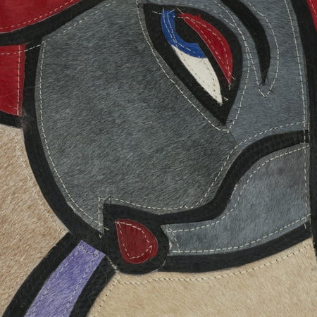 Nourison Natural Leather Hide Modern Woman Multicolor 20 x 20 Throw Pillow