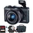 thumbnail image 1 of Canon EOS M100 Mirrorless Digital Camera +15-45mm Lens (Black) + 64GB Memory Car, 1 of 3