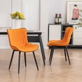 thumbnail image 3 of YOUNIKE Dining Chairs with Metal Legs Wing Backrest Set of 2 Upholstered Dinner Side Chair, Orange, 3 of 11