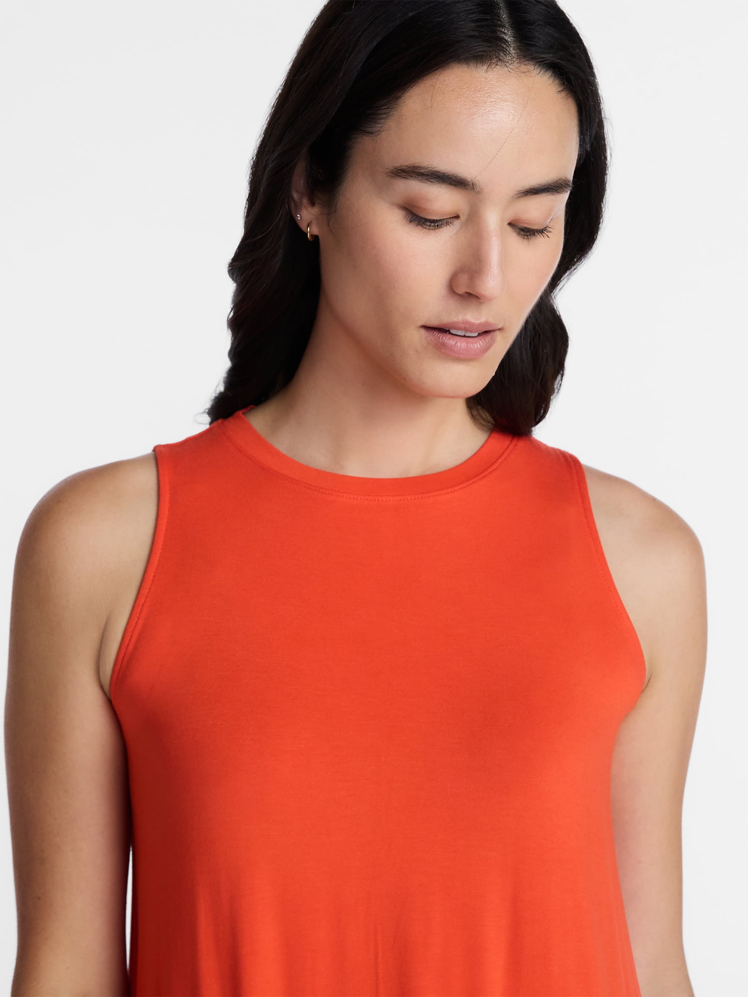 Time and Tru Women’s Sleeveless Knit Swing Dress, Sizes XS-XXXL