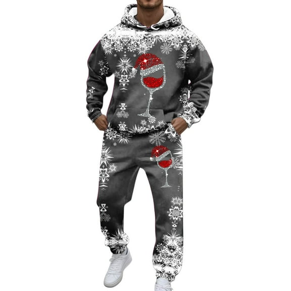 Christmas Sweatshirt Holiday Hooded Sweatshirt And Jogger Pants Comfortable Soft Casual Wear Two Piece Outfit For Festive Season Christmas Sweater