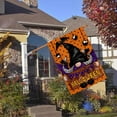 thumbnail image 5 of Happy Halloween House Flag 28 x 40 Inch Gnome Witch Bat Decorative Double Sided Burlap Flag for Farmhouse Yard Holiday Decoration, 5 of 5