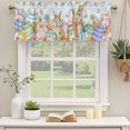 thumbnail image 2 of 2 Pack Valances for Window, Spring Easter Short Curtains for Kitchen Bedroom Living Room, Rabbit Eggs Eucalyptus Leaf Floral Butterfly Rod Pocket Small Window Treatment Valance Drapes 54 x 18 Inch, 2 of 8