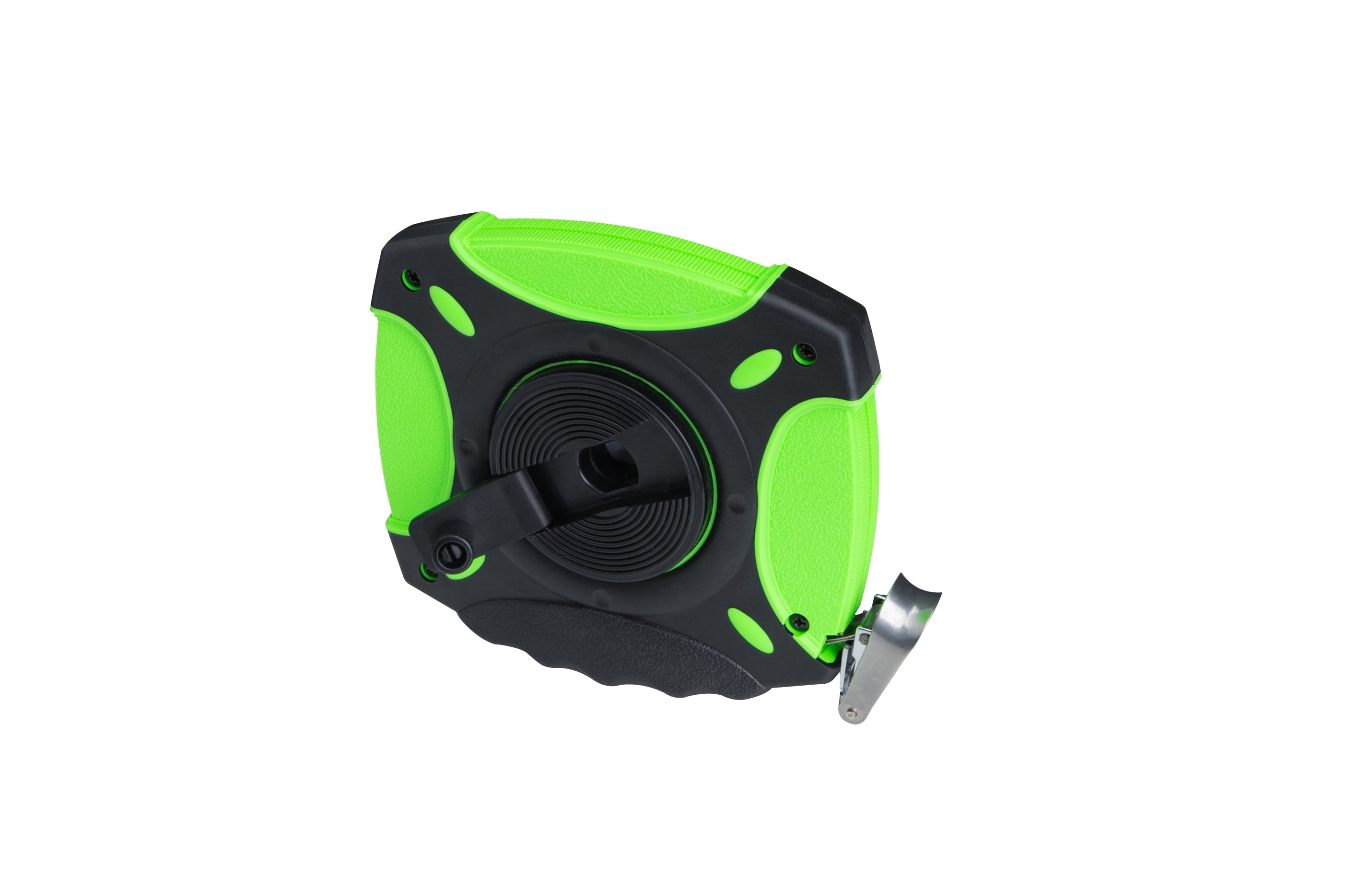 Komelon 9901 Gripper 100-Foot Long Steel Tape Measure – Closed Case With Nylon Coated Blade & Folding Rewind Crank