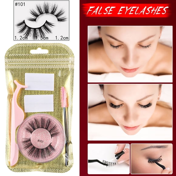 Xihbxyly Pestañas Autoadhesivas Reutilizables con Diseño 3D, Tiras Adhesivas Rápidas y Rizador de Pestañas, Suaves, Cómodas y de Fácil Aplicación, Ideales para Fiestas, Bodas y Uso Diario. Regalo Per