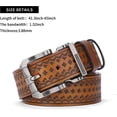 thumbnail image 3 of Men's Genuine Leather Belt, Classic Western Cowboy Dress Belts, Heavy Duty Buckle Jeans Casual Handmade Belt, 3 of 5