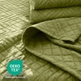 thumbnail image 4 of Clara Clark Quilt Sets, 5 Piece Lightweight Reversible Quilt Bedspread, Diamond Weave Coverlet Bedding Set, King Olive Green, 4 of 8