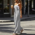 thumbnail image 6 of SAWOBUUN Womens Wide Leg Jumpsuit Adjustable Straps Casual Overalls Ruffled Hem Loose Fit Sleeveless Jumpsuits, 6 of 9
