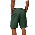 thumbnail image 4 of Zimjoy Green Shorts for Men Drawstring Elastic Waist Lounge Short Lightweight Sweat Short Men Solid Waffle Shorts, Dark Green XL, 4 of 6