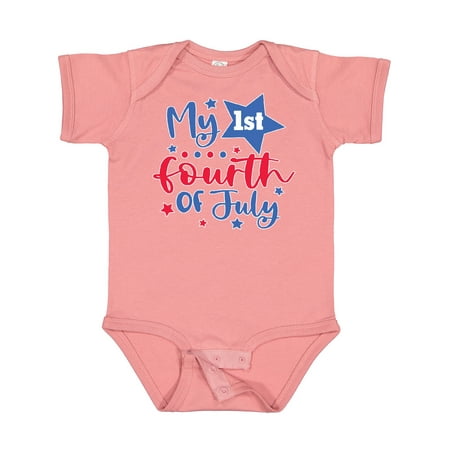 

Inktastic My 1st 4th of July with Stars Gift Baby Boy or Baby Girl Bodysuit